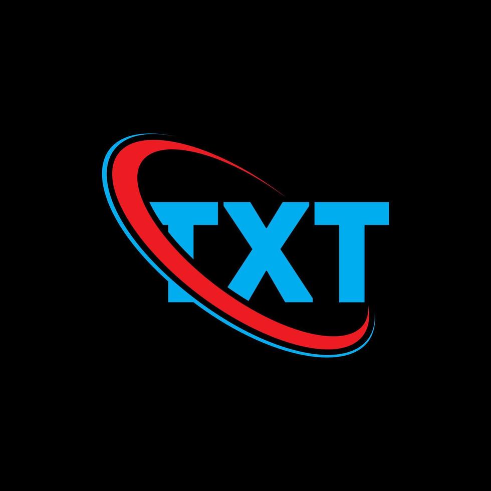 txt-logo. txt-brief. txt brief logo ontwerp. initialen txt-logo gekoppeld aan cirkel en monogram-logo in hoofdletters. txt-typografie voor technologie, zaken en onroerend goed merk. vector