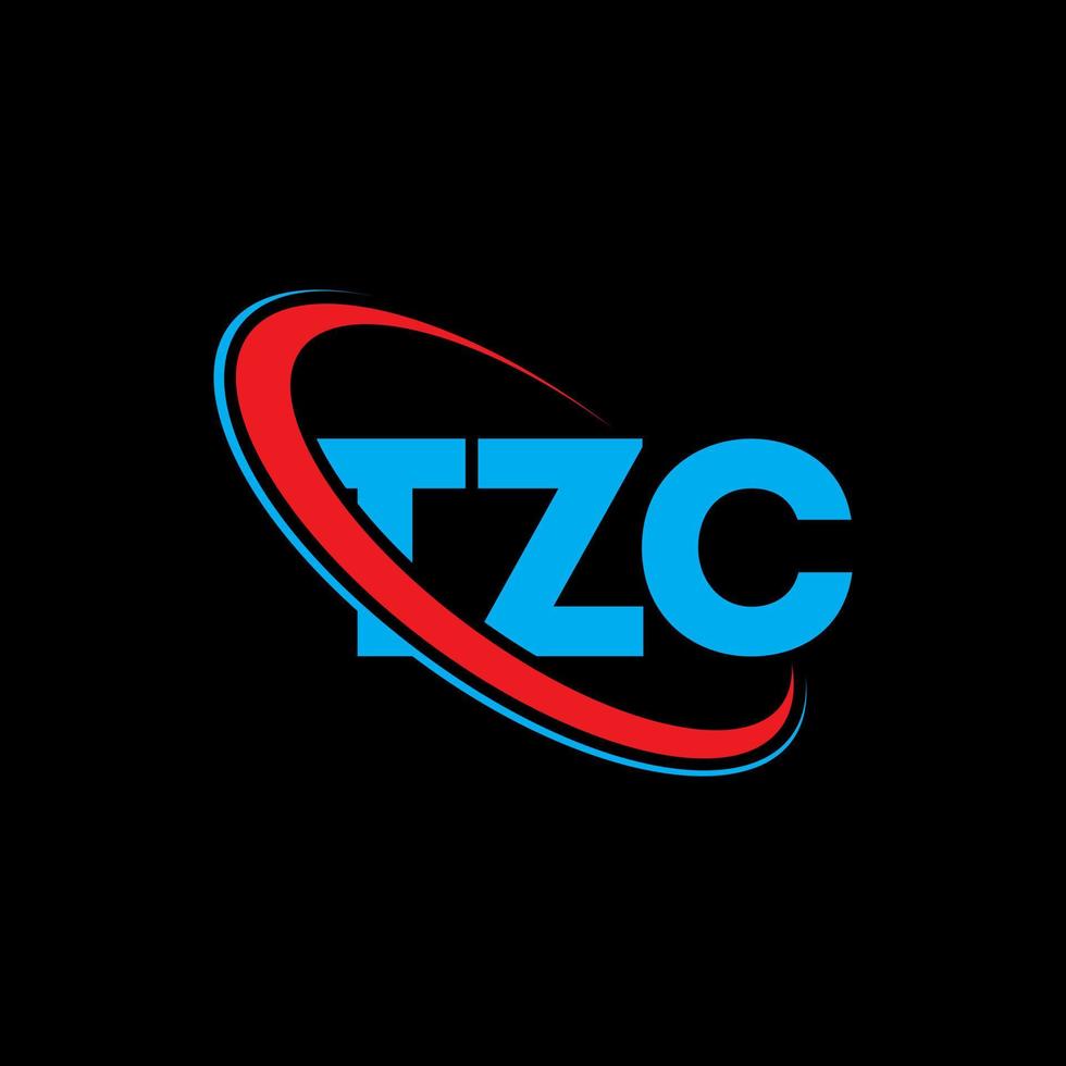 tzc-logo. tzc brief. tzc brief logo ontwerp. initialen tzc-logo gekoppeld aan cirkel en monogram-logo in hoofdletters. tzc typografie voor technologie, business en onroerend goed merk. vector