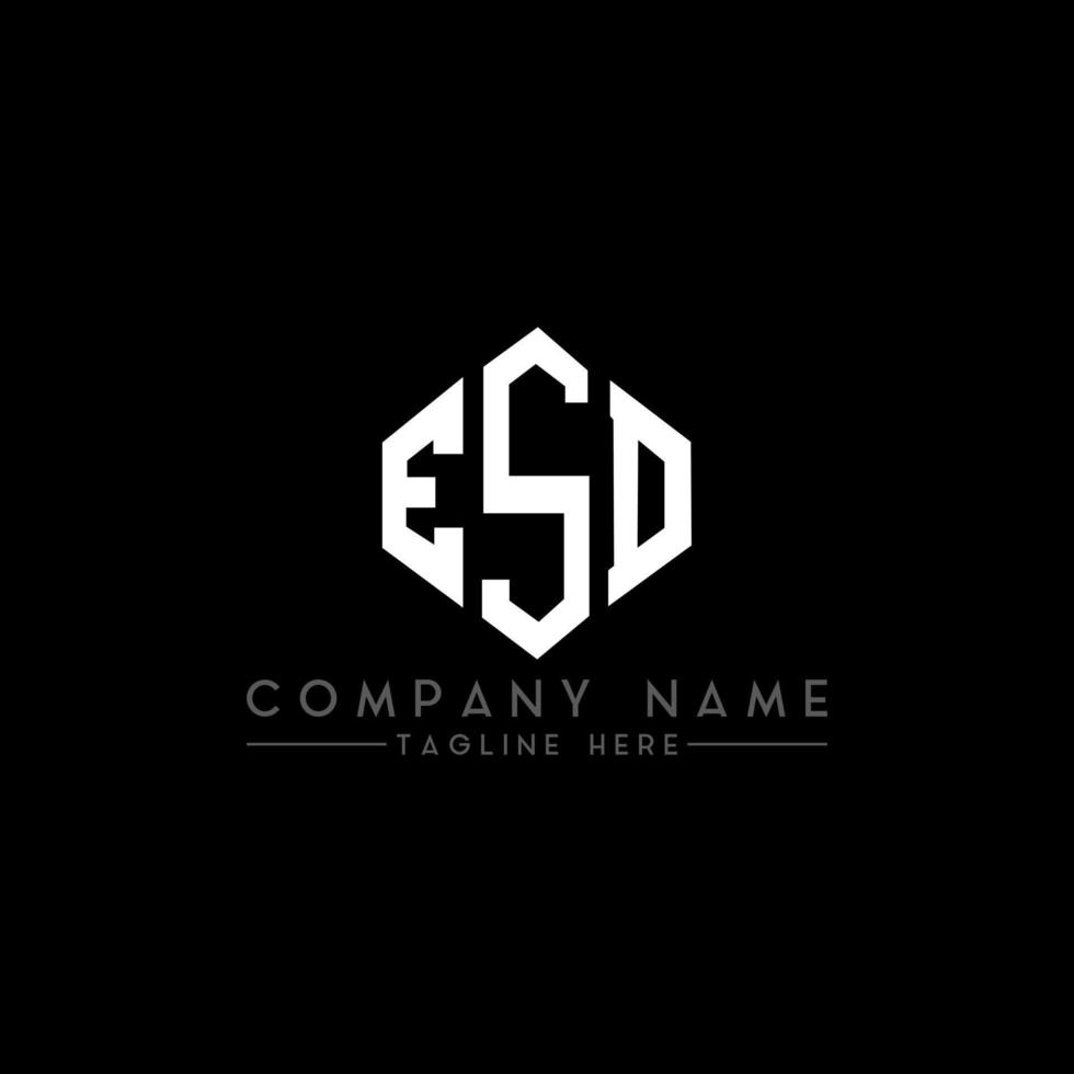 esd letter logo-ontwerp met veelhoekvorm. esd veelhoek en kubusvorm logo-ontwerp. esd zeshoek vector logo sjabloon witte en zwarte kleuren. esd-monogram, bedrijfs- en onroerendgoedlogo.