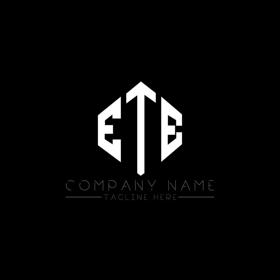 ete letter logo-ontwerp met veelhoekvorm. ete veelhoek en kubusvorm logo-ontwerp. ete zeshoek vector logo sjabloon witte en zwarte kleuren. ete monogram, bedrijfs- en onroerend goed logo.