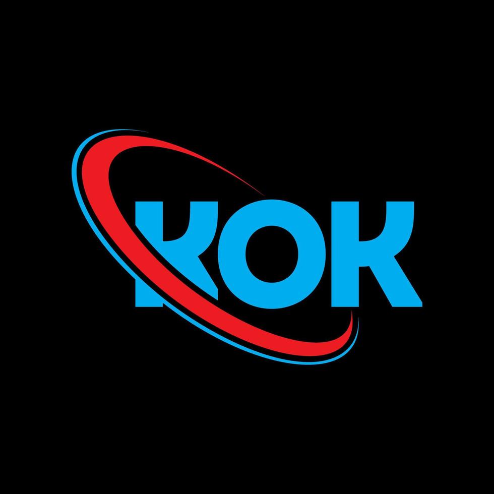 kok-logo. kok brief. kok brief logo ontwerp. initialen kok-logo gekoppeld aan cirkel en monogram-logo in hoofdletters. kok typografie voor technologie, business en onroerend goed merk. vector