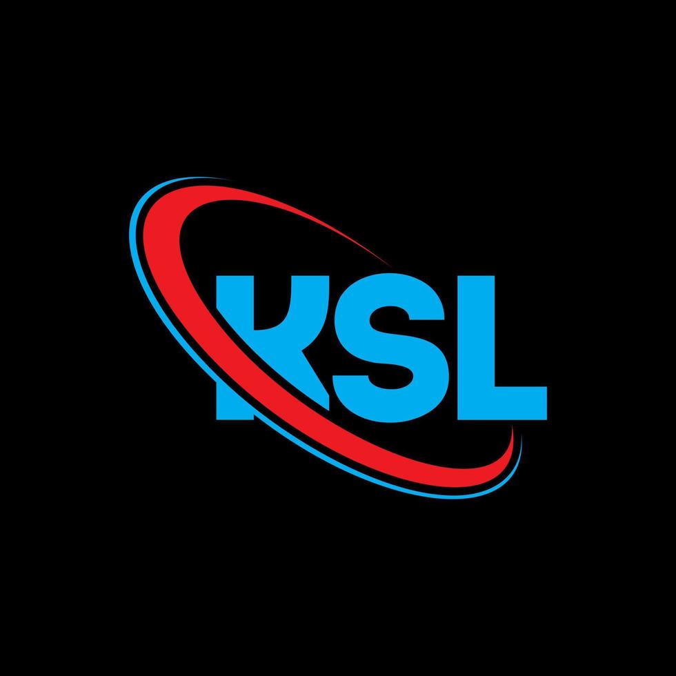 ksl-logo. ksl brief. ksl brief logo ontwerp. initialen ksl logo gekoppeld aan cirkel en hoofdletter monogram logo. ksl-typografie voor technologie, zaken en onroerend goed merk. vector