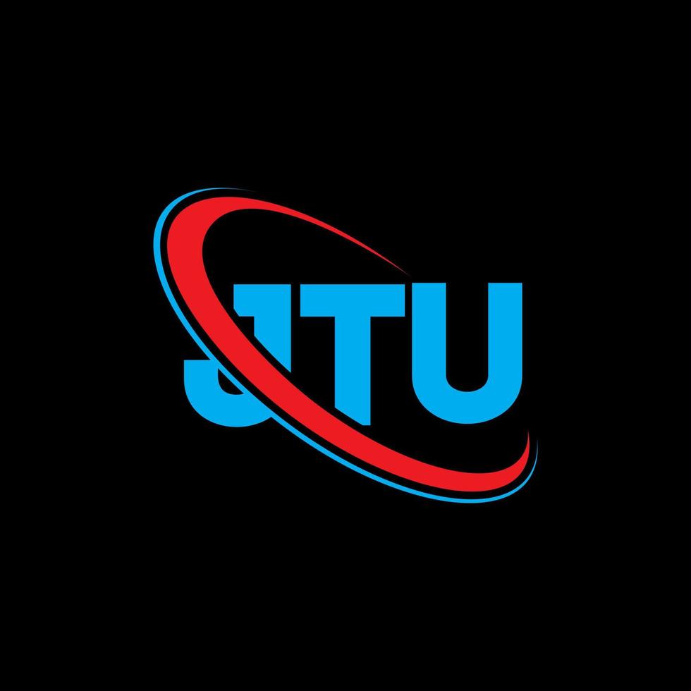 jtu-logo. jtu brief. jtu brief logo ontwerp. initialen jtu-logo gekoppeld aan cirkel en monogram-logo in hoofdletters. jtu typografie voor technologie, zaken en onroerend goed merk. vector