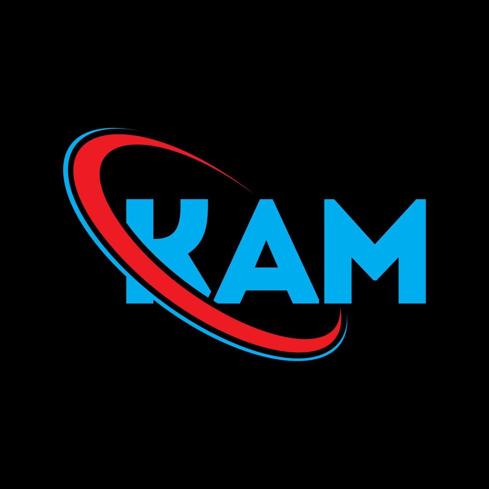 kam-logo. kam brief. kam brief logo ontwerp. initialen kam logo gekoppeld aan cirkel en hoofdletter monogram logo. kam typografie voor technologie, business en onroerend goed merk. vector