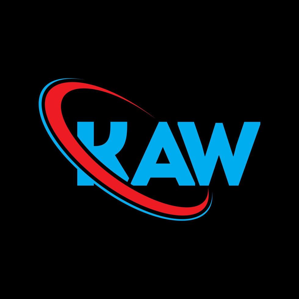 kauw logo. kauw brief. kaw brief logo ontwerp. initialen kaw logo gekoppeld aan cirkel en hoofdletter monogram logo. kaw typografie voor technologie, business en onroerend goed merk. vector