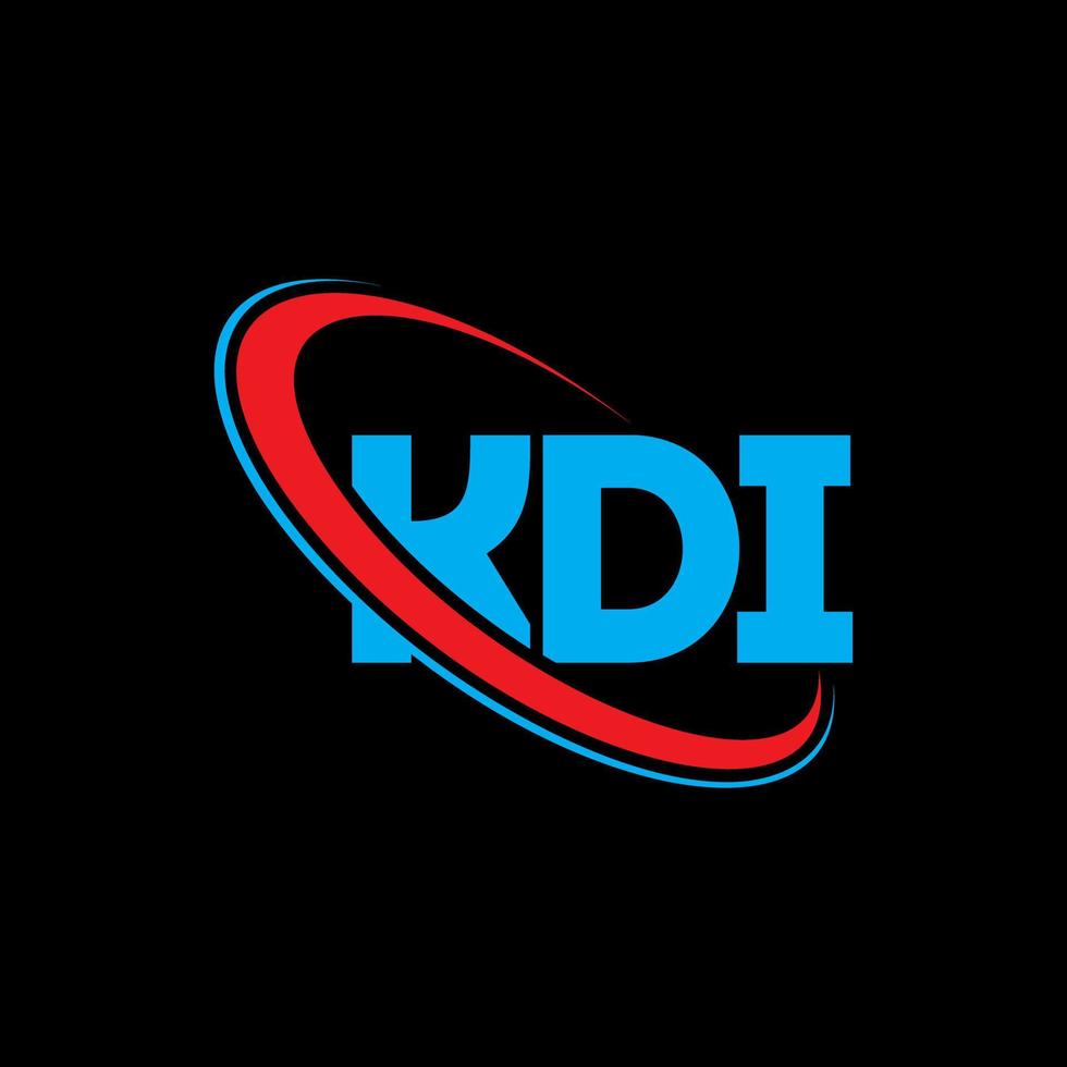 kdi-logo. kdi brief. kdi brief logo ontwerp. initialen kdi-logo gekoppeld aan cirkel en monogram-logo in hoofdletters. kdi typografie voor technologie, business en onroerend goed merk. vector