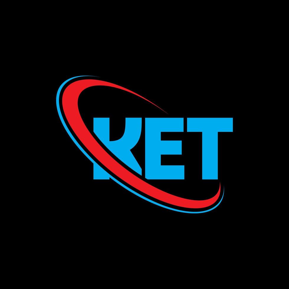 ket-logo. ket brief. ket brief logo ontwerp. initialen ket logo gekoppeld aan cirkel en monogram logo in hoofdletters. ket typografie voor technologie, zaken en onroerend goed merk. vector