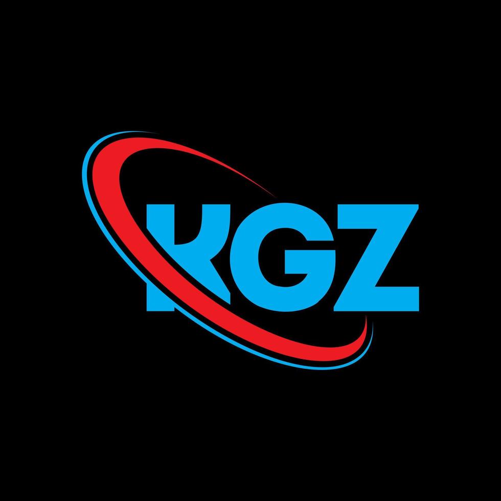 kgz-logo. kgz brief. kgz brief logo ontwerp. initialen kgz-logo gekoppeld aan cirkel en monogram-logo in hoofdletters. kgz typografie voor technologie, business en onroerend goed merk. vector