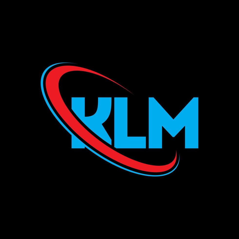 klm-logo. klm brief. klm brief logo ontwerp. initialen klm logo gekoppeld aan cirkel en monogram logo in hoofdletters. klm typografie voor technologie, business en onroerend goed merk. vector