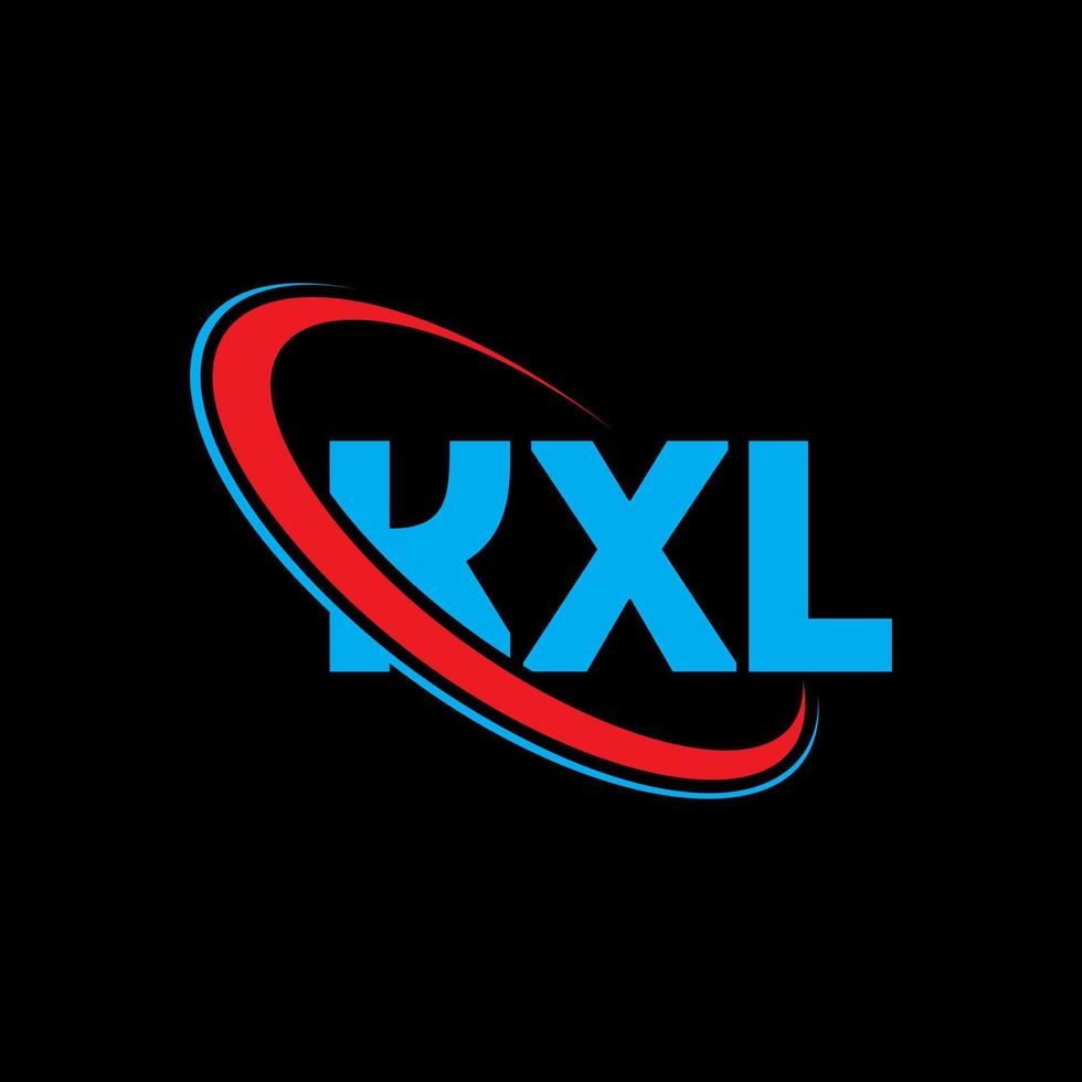 kxl-logo. kxl brief. kxl brief logo ontwerp. initialen kxl logo gekoppeld aan cirkel en hoofdletter monogram logo. kxl-typografie voor technologie, zaken en onroerend goed merk. vector