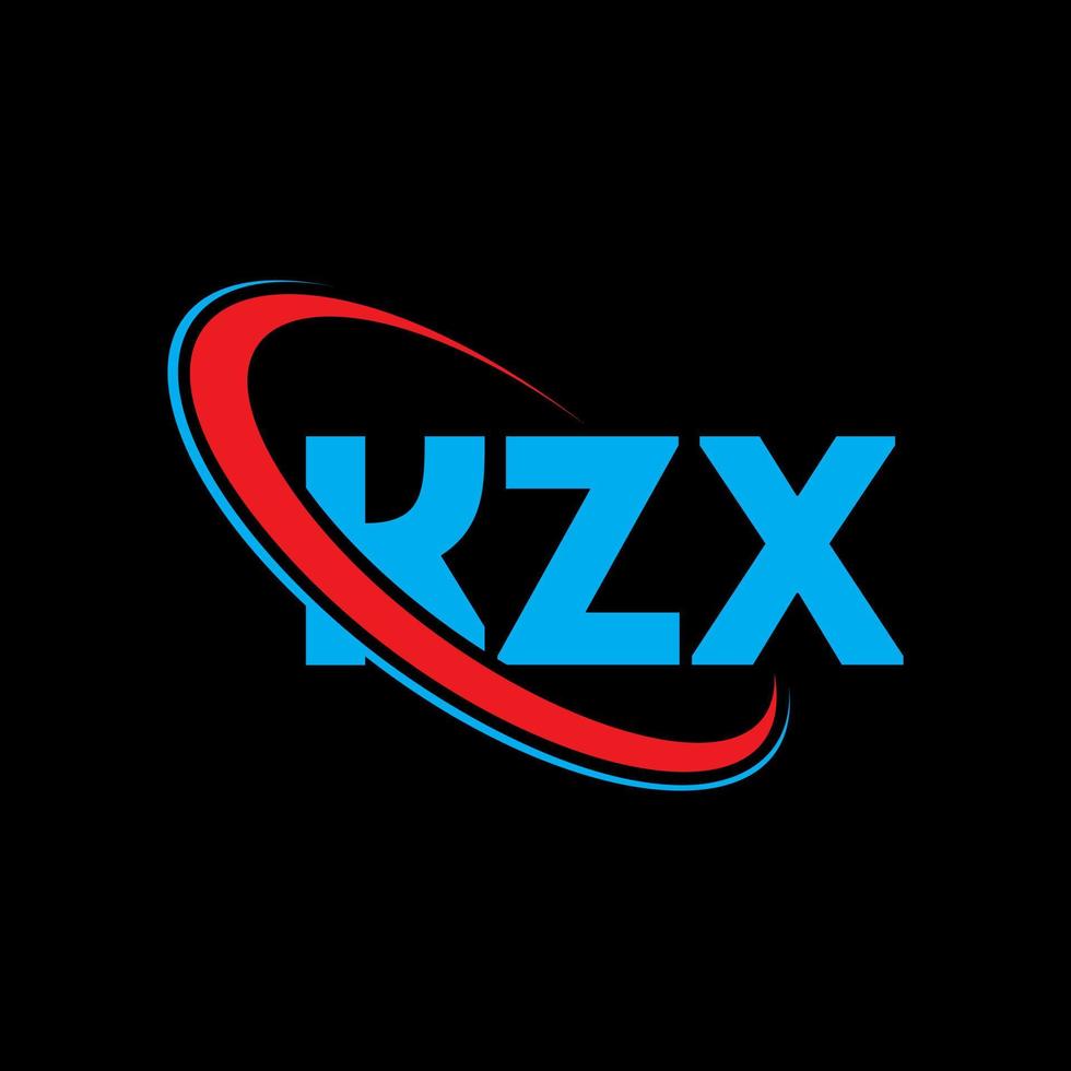 kzx-logo. kzx brief. kzx brief logo ontwerp. initialen kzx logo gekoppeld aan cirkel en hoofdletter monogram logo. kzx typografie voor technologie, zaken en onroerend goed merk. vector