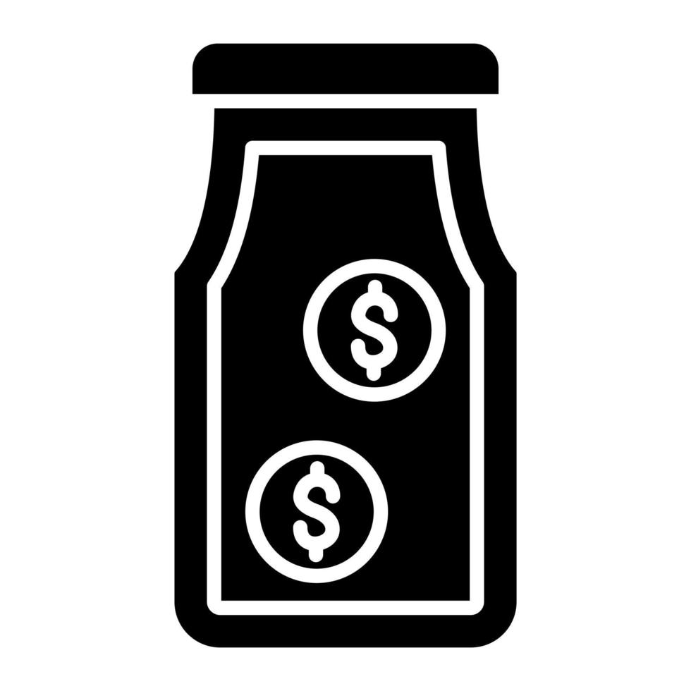 glyph-pictogram geld besparen vector
