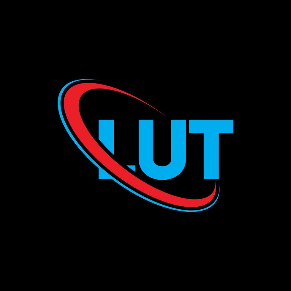 lut-logo. lut brief. lut brief logo ontwerp. initialen lut logo gekoppeld aan cirkel en hoofdletter monogram logo. lut typografie voor technologie, zaken en onroerend goed merk. vector