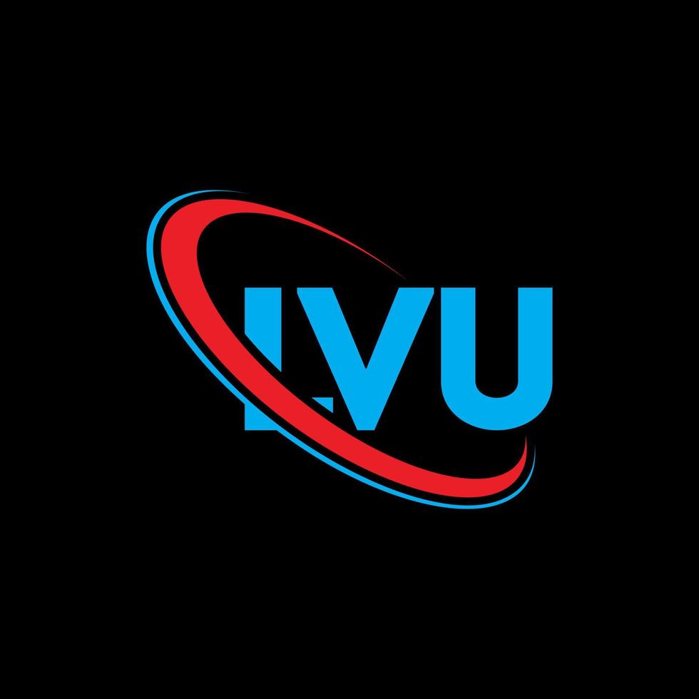 lvu-logo. lvu brief. lvu brief logo ontwerp. initialen lvu-logo gekoppeld aan cirkel en monogram-logo in hoofdletters. lvu-typografie voor technologie, zaken en onroerend goed merk. vector