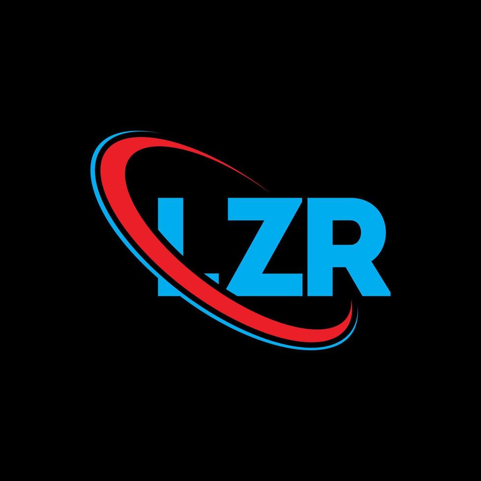 lzr-logo. lzr brief. lzr brief logo ontwerp. initialen lzr-logo gekoppeld aan cirkel en monogram-logo in hoofdletters. lzr-typografie voor technologie, zaken en onroerend goed merk. vector