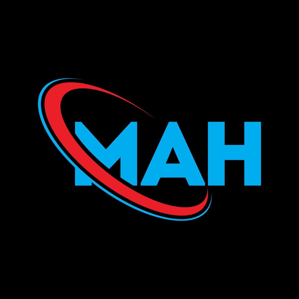 mah-logo. mah brief. mah brief logo ontwerp. initialen mah logo gekoppeld aan cirkel en hoofdletter monogram logo. mah typografie voor technologie, zaken en onroerend goed merk. vector