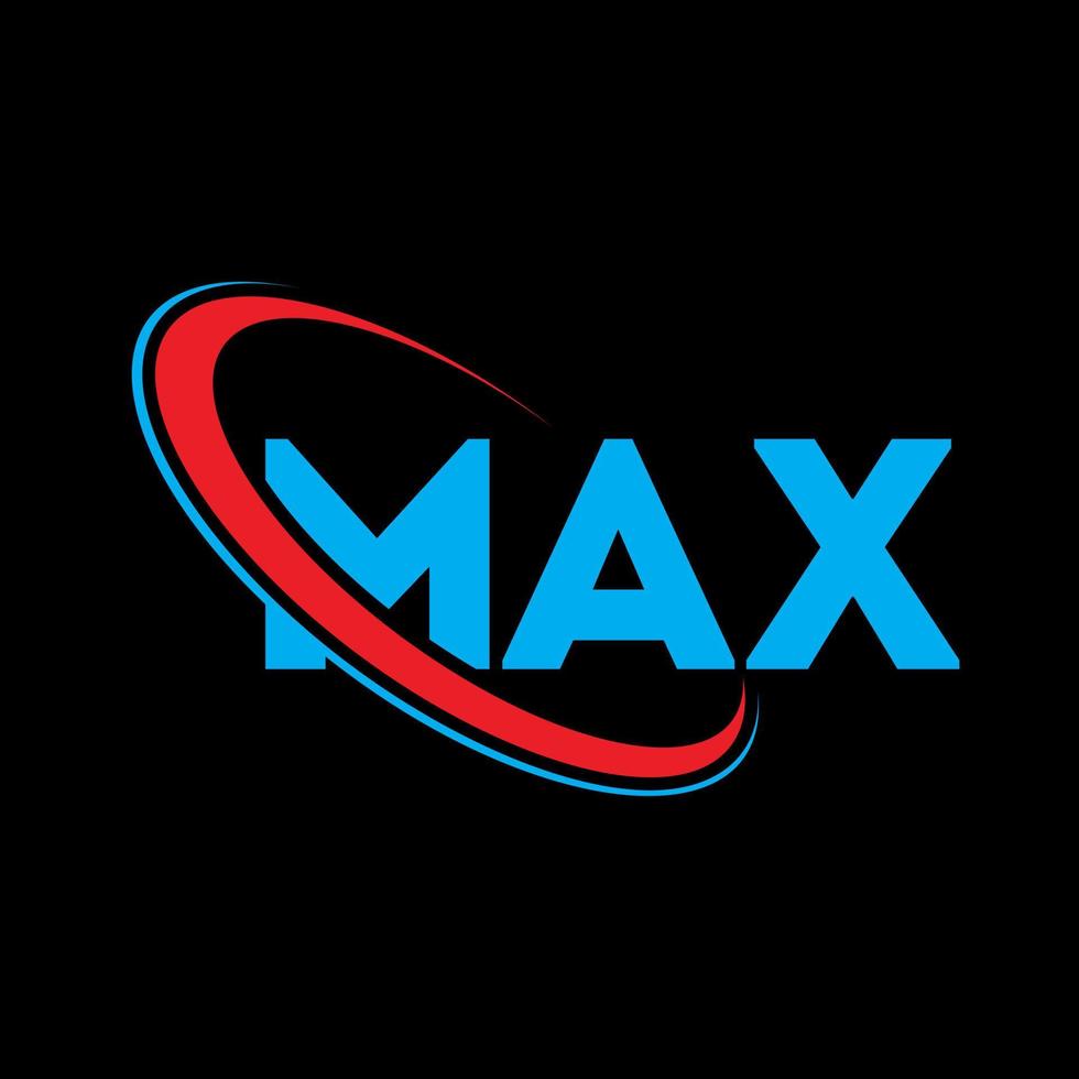 max-logo. maximale brief. max letter logo-ontwerp. initialen max logo gekoppeld aan cirkel en hoofdletter monogram logo. max typografie voor technologie, business en onroerend goed merk. vector