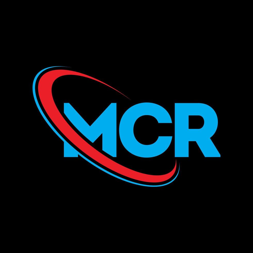 mcr-logo. mcr brief. mcr brief logo ontwerp. initialen mcr-logo gekoppeld aan cirkel en monogram-logo in hoofdletters. mcr-typografie voor technologie, zaken en onroerend goed merk. vector