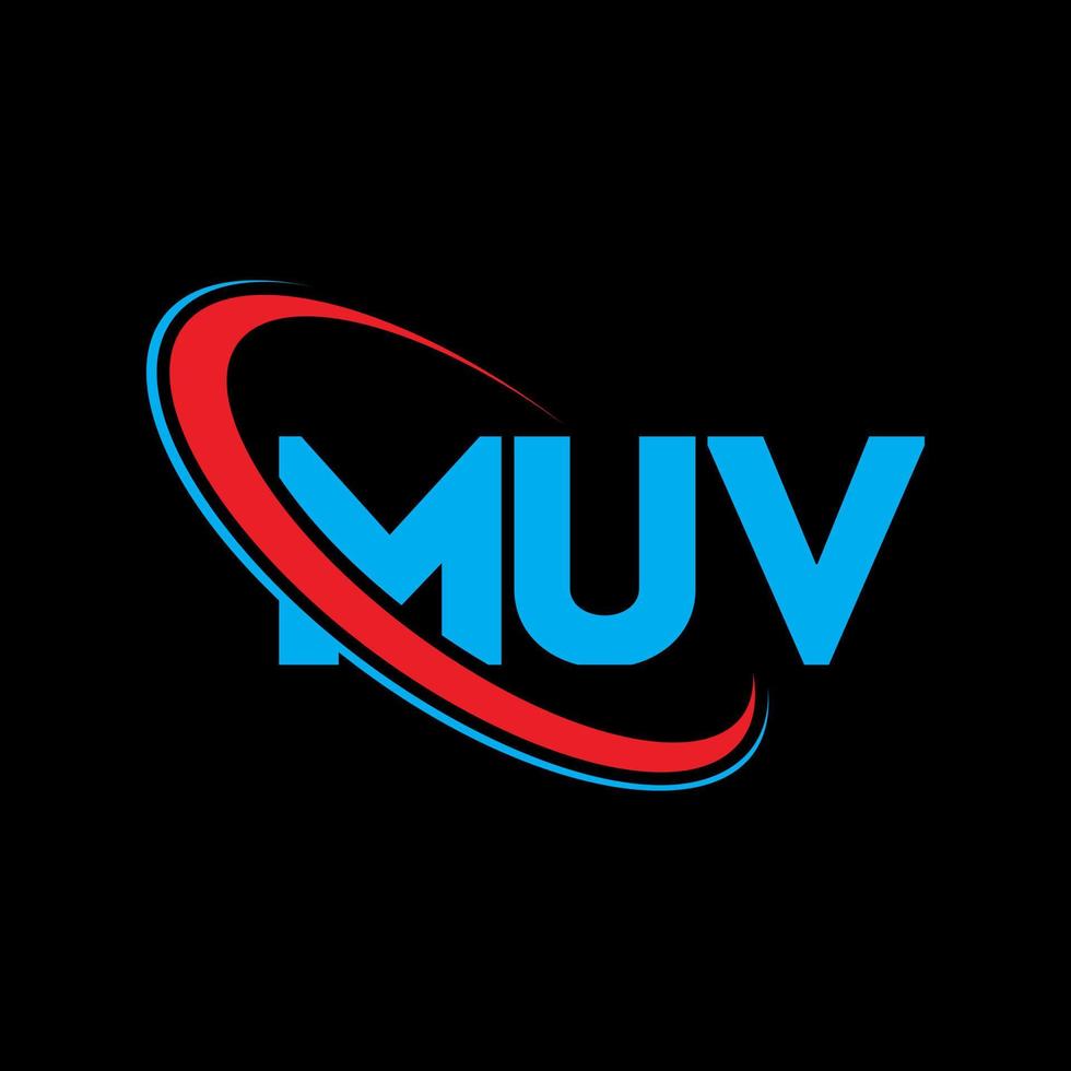 muv-logo. muv brief. muv brief logo ontwerp. initialen muv logo gekoppeld aan cirkel en hoofdletter monogram logo. muv typografie voor technologie, zaken en onroerend goed merk. vector