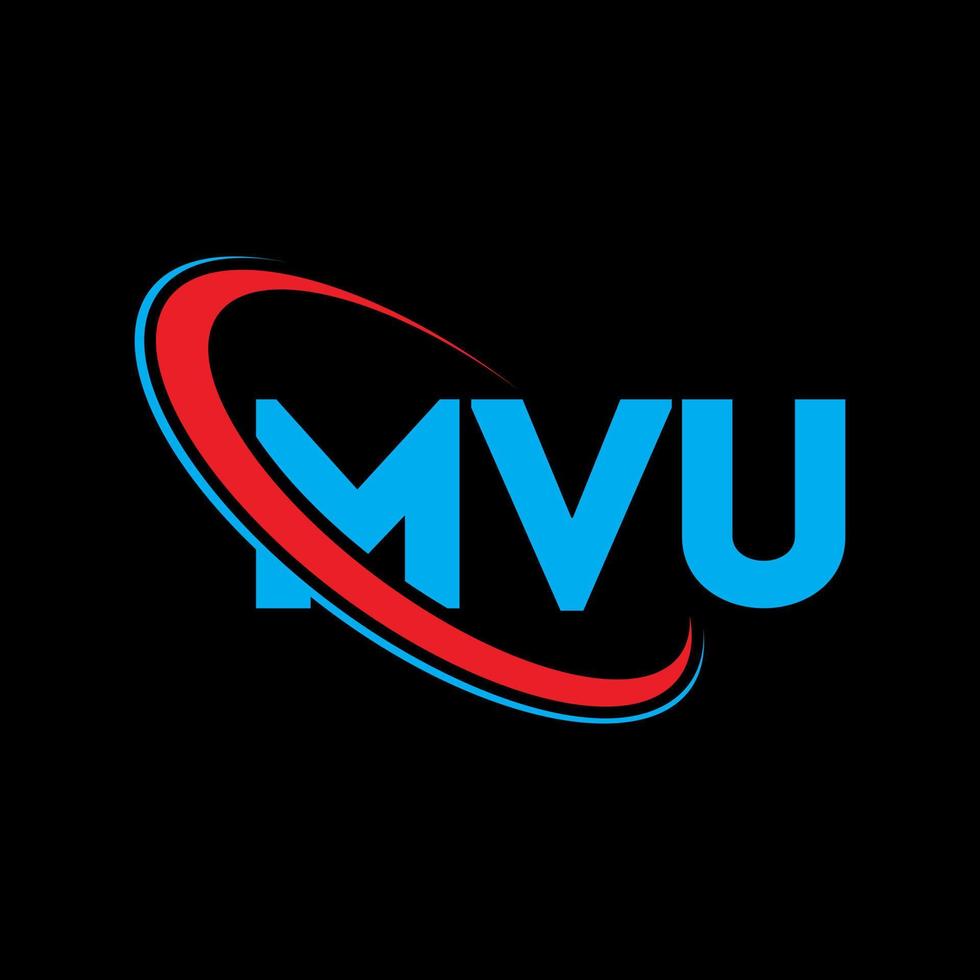 mvu-logo. mv brief. mvu brief logo ontwerp. initialen mvu-logo gekoppeld aan cirkel en monogram-logo in hoofdletters. mvu-typografie voor technologie, zaken en onroerend goed merk. vector