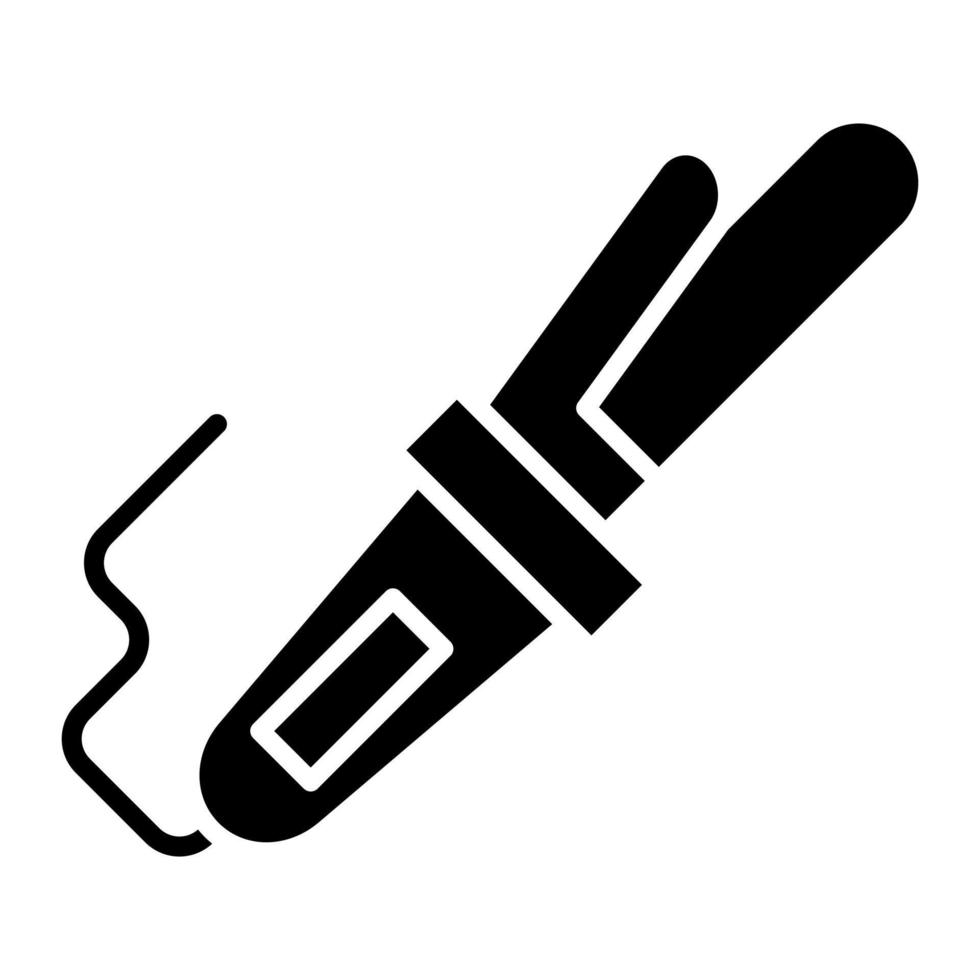 curling glyph-pictogram vector