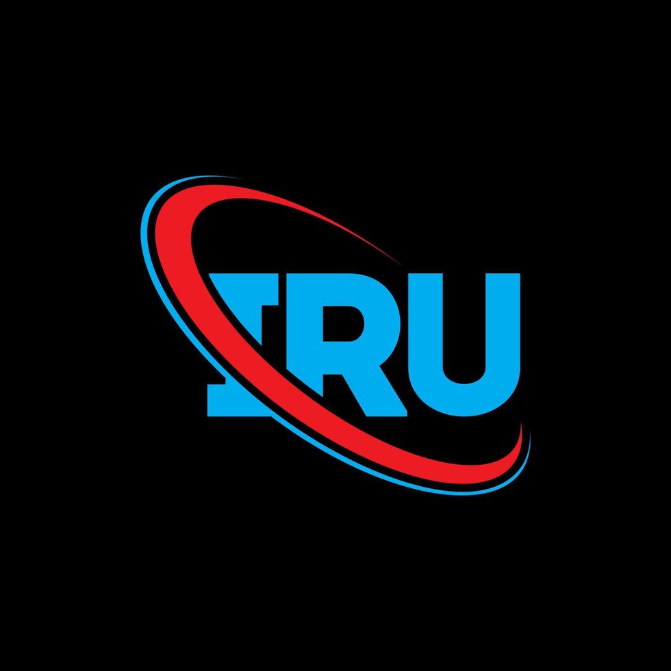 iru-logo. iru brief. iru brief logo ontwerp. initialen iru-logo gekoppeld aan cirkel en monogram-logo in hoofdletters. iru-typografie voor technologie, zaken en onroerend goed merk. vector