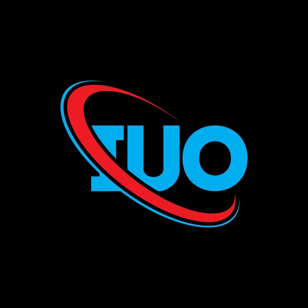 iuo-logo. iuo brief. iuo brief logo ontwerp. initialen iuo-logo gekoppeld aan cirkel en monogram-logo in hoofdletters. iuo typografie voor technologie, zaken en onroerend goed merk. vector