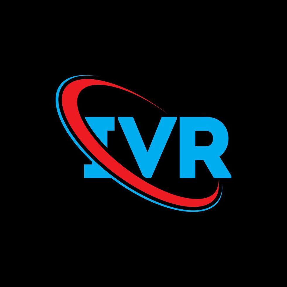 ivr-logo. ivr brief. ivr brief logo ontwerp. initialen ivr-logo gekoppeld aan cirkel en monogram-logo in hoofdletters. ivr typografie voor technologie, zaken en onroerend goed merk. vector