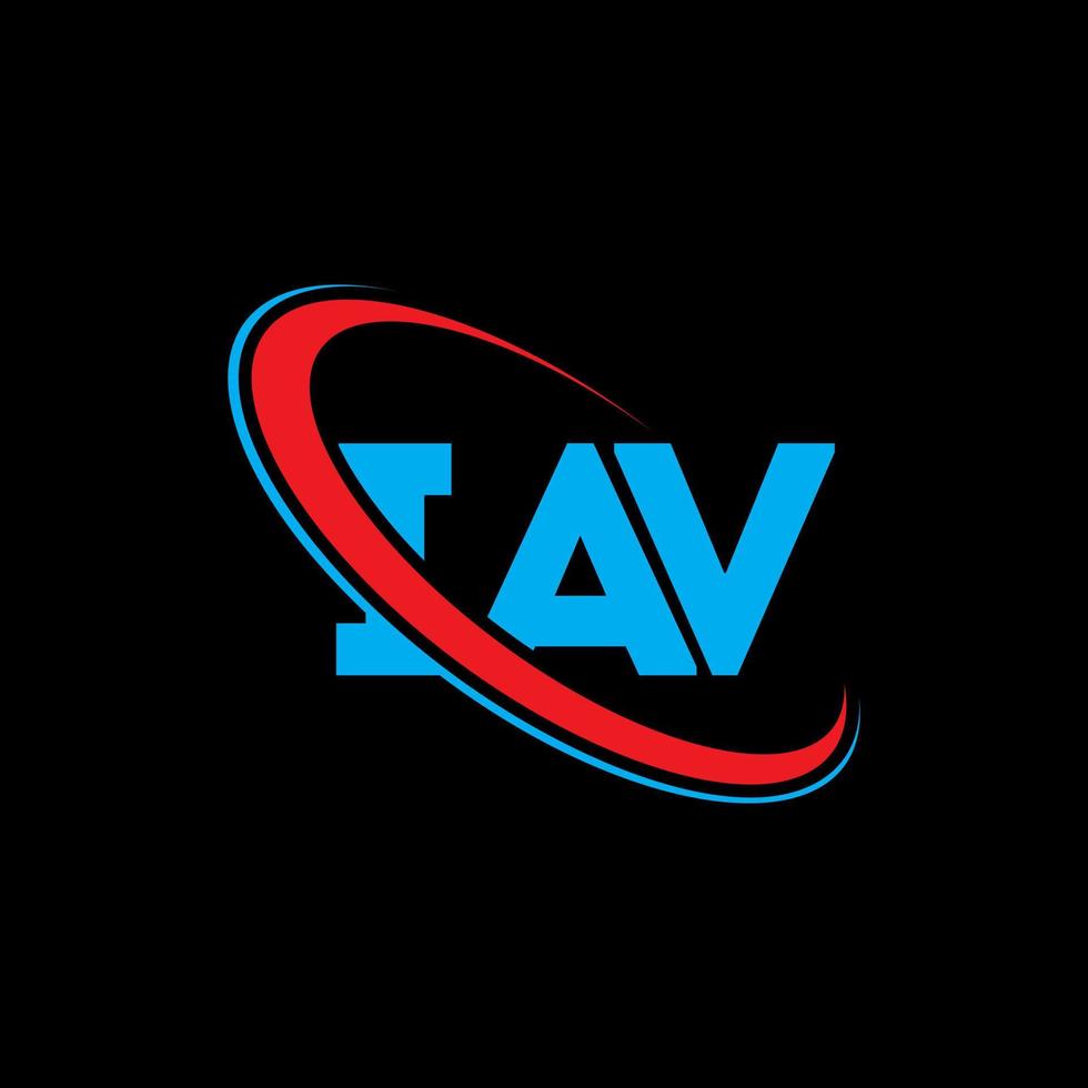 iav-logo. i.v.m. brief. iav brief logo ontwerp. initialen iav logo gekoppeld aan cirkel en monogram logo in hoofdletters. iav typografie voor technologie, zaken en onroerend goed merk. vector