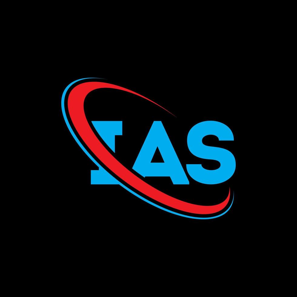 ias-logo. oa brief. ias brief logo ontwerp. initialen ias logo gekoppeld aan cirkel en hoofdletter monogram logo. ias typografie voor technologie, zaken en onroerend goed merk. vector