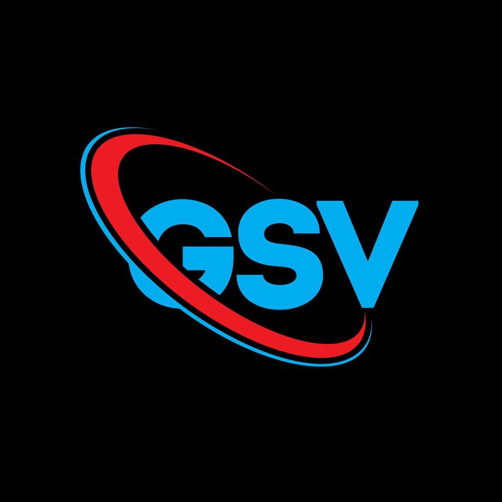 gsv-logo. gsv brief. gsv brief logo ontwerp. initialen gsv-logo gekoppeld aan cirkel en monogram-logo in hoofdletters. gsv-typografie voor technologie, zaken en onroerend goed merk. vector