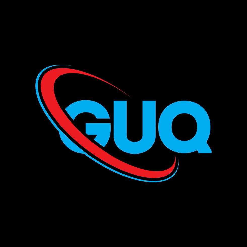 guq-logo. guq brief. guq brief logo ontwerp. initialen guq-logo gekoppeld aan cirkel en monogram-logo in hoofdletters. guq typografie voor technologie, zaken en onroerend goed merk. vector