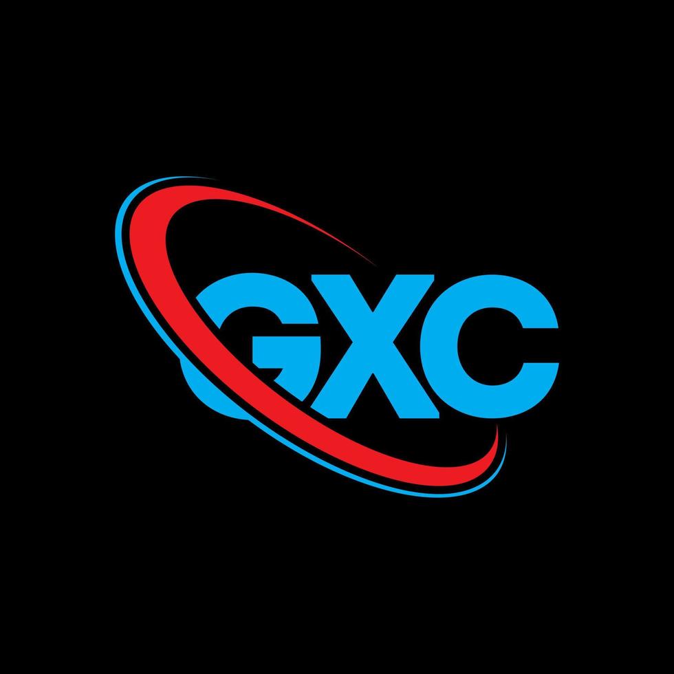 gxc-logo. gxc brief. gxc brief logo ontwerp. initialen gxc-logo gekoppeld aan cirkel en monogram-logo in hoofdletters. gxc typografie voor technologie, zaken en onroerend goed merk. vector