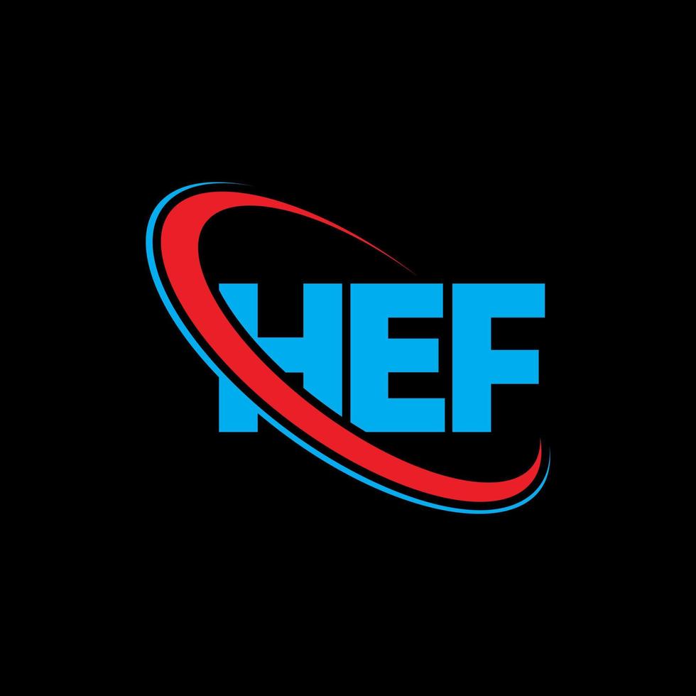 hef-logo. hef brief. hef brief logo ontwerp. initialen hef-logo gekoppeld aan cirkel en monogram-logo in hoofdletters. hef typografie voor technologie, zaken en onroerend goed merk. vector