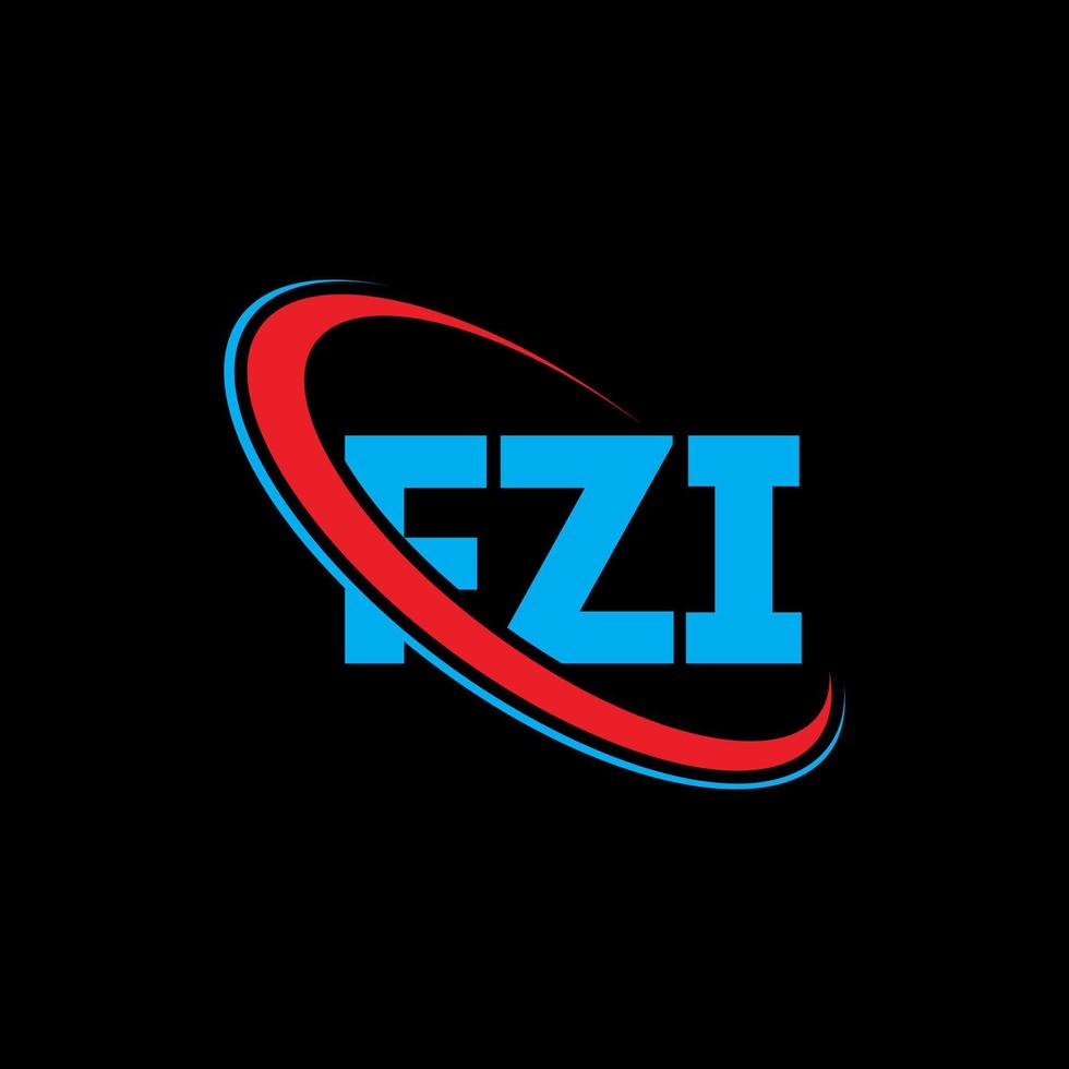 fzi-logo. fzi brief. fzi brief logo ontwerp. initialen fzi-logo gekoppeld aan cirkel en monogram-logo in hoofdletters. fzi typografie voor technologie, zaken en onroerend goed merk. vector