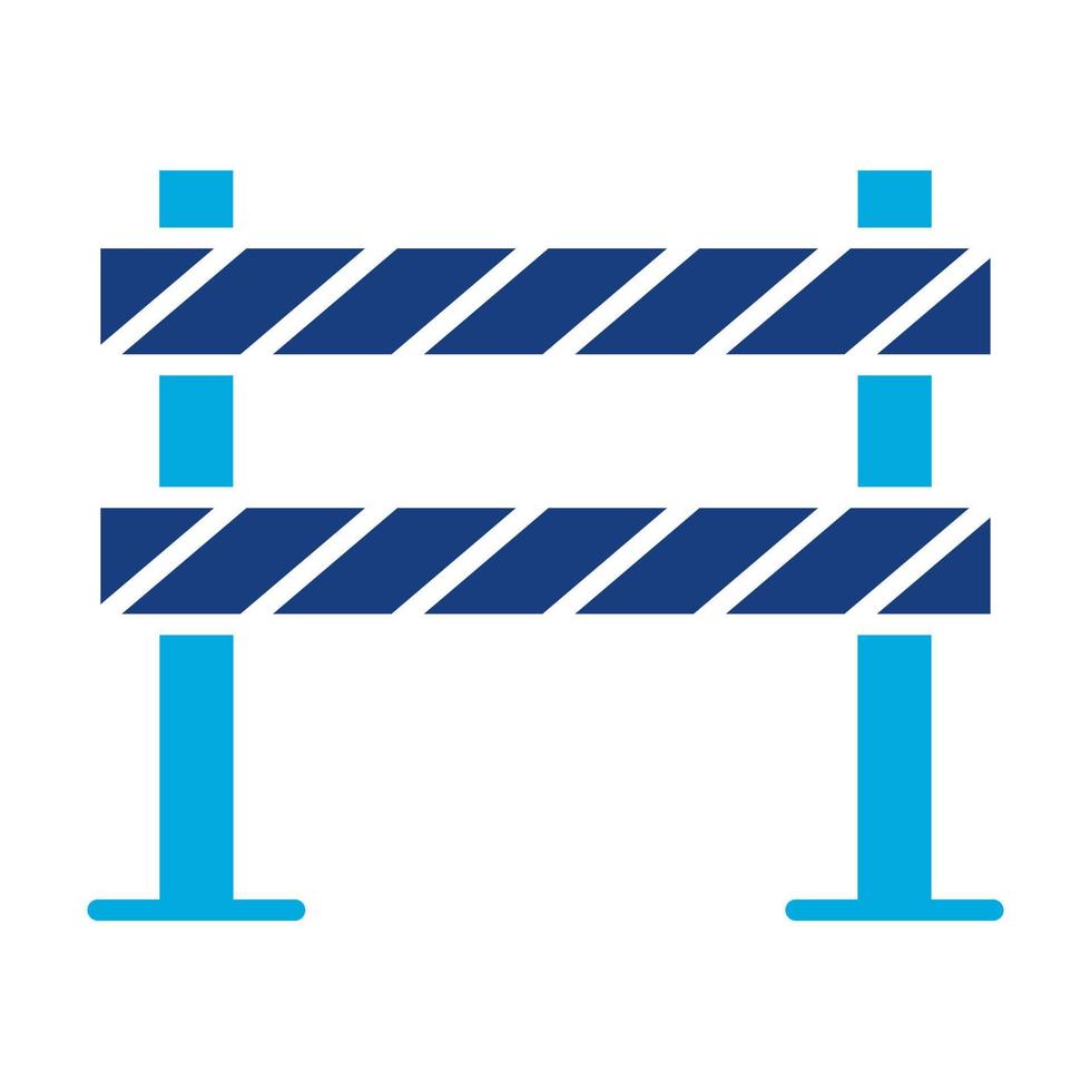 wegobstructie glyph tweekleurig pictogram vector