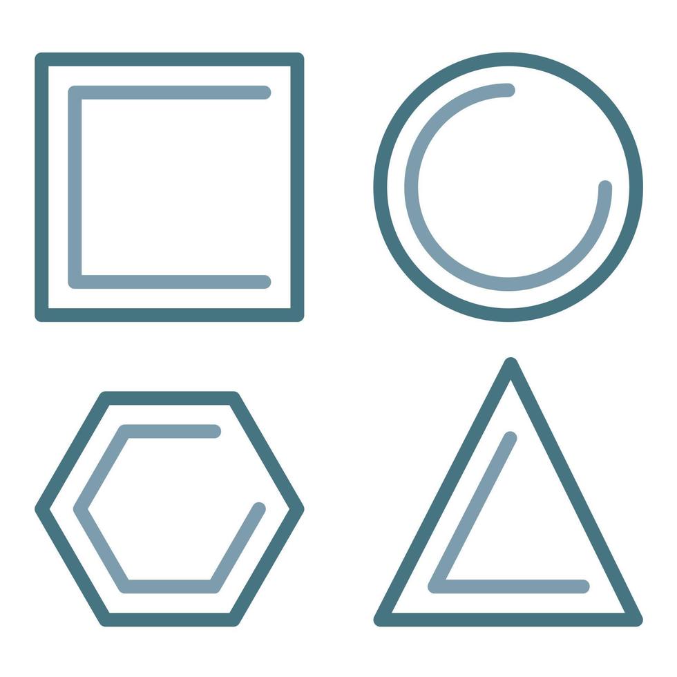 geometrische vormen lijn twee kleuren icoon vector
