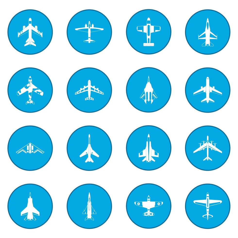 luchtvaart ingesteld pictogram blauw vector