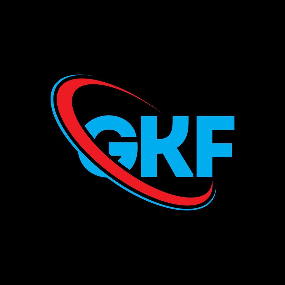 gkf-logo. gkf brief. gkf brief logo ontwerp. initialen gkf-logo gekoppeld aan cirkel en monogram-logo in hoofdletters. gkf-typografie voor technologie, zaken en onroerend goed merk. vector