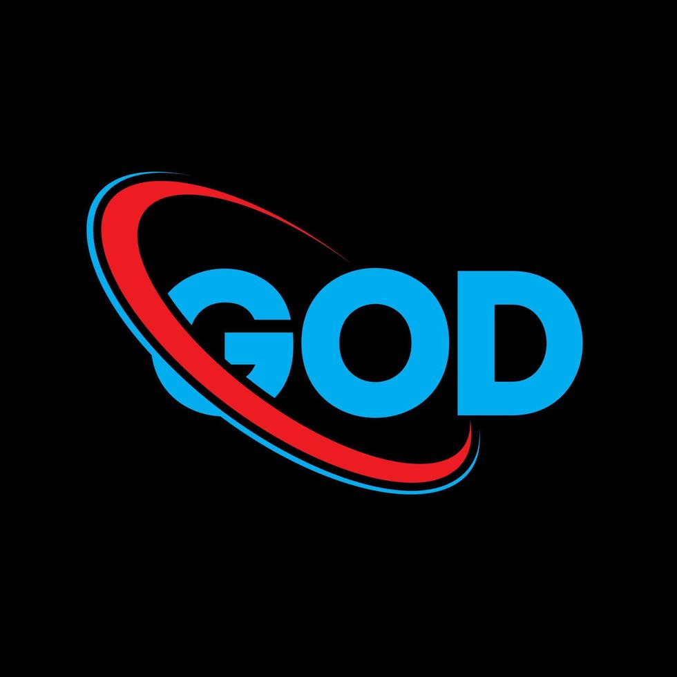 gods-logo. gods brief. god brief logo ontwerp. initialen god logo gekoppeld aan cirkel en hoofdletter monogram logo. god typografie voor technologie, business en onroerend goed merk. vector