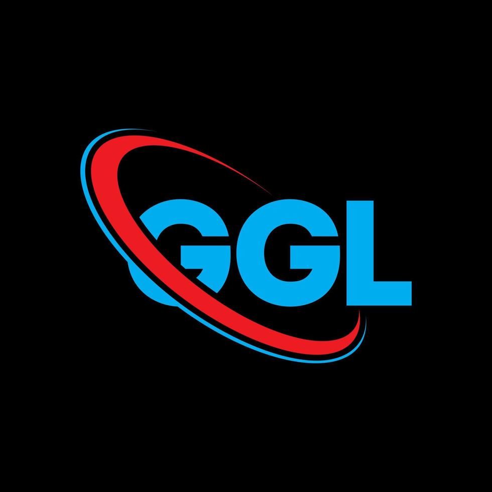 ggl-logo. ggl brief. ggl brief logo ontwerp. initialen ggl-logo gekoppeld aan cirkel en monogram-logo in hoofdletters. ggl typografie voor technologie, zaken en onroerend goed merk. vector
