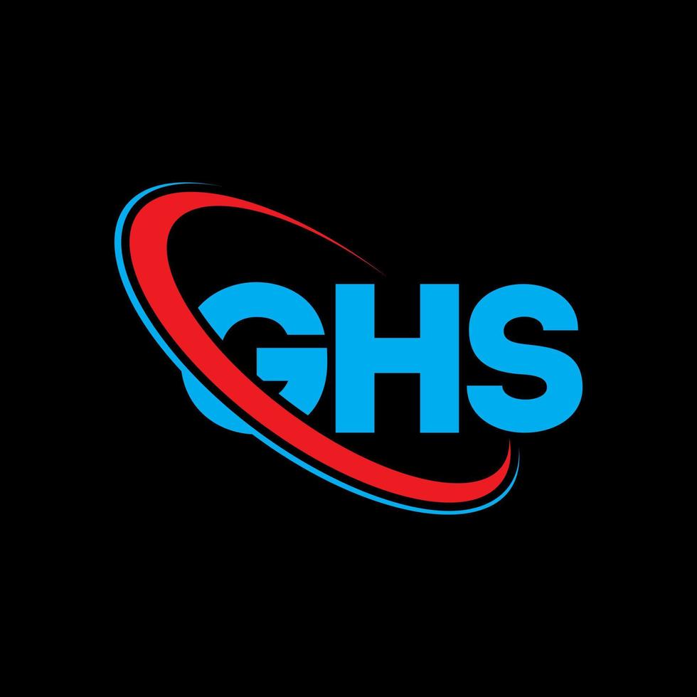 ghs-logo. gh brief. ghs brief logo ontwerp. initialen ghs-logo gekoppeld aan cirkel en monogram-logo in hoofdletters. ghs typografie voor technologie, zaken en onroerend goed merk. vector