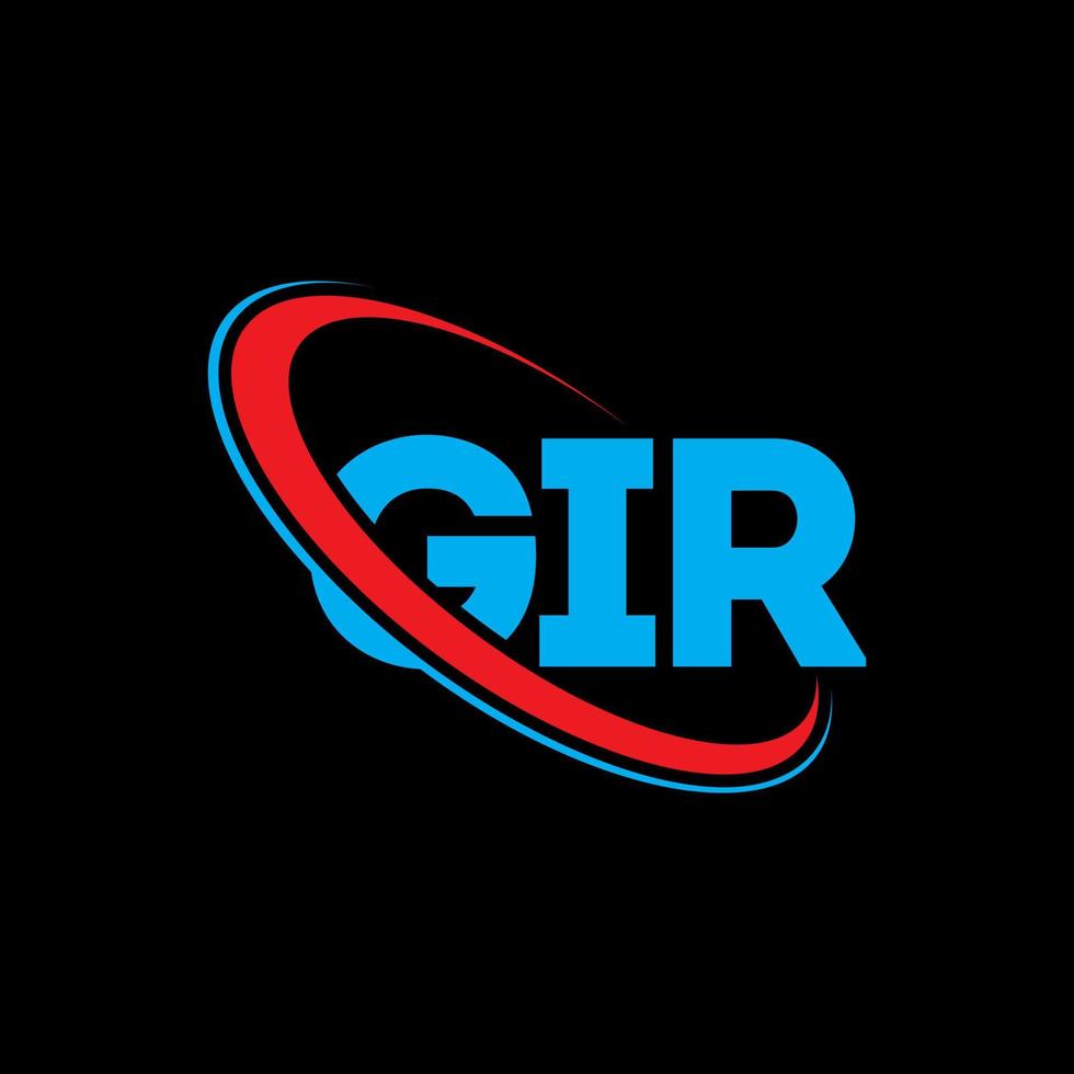 gir-logo. gir brief. gir brief logo ontwerp. initialen gir logo gekoppeld aan cirkel en hoofdletter monogram logo. gir typografie voor technologie, business en onroerend goed merk. vector