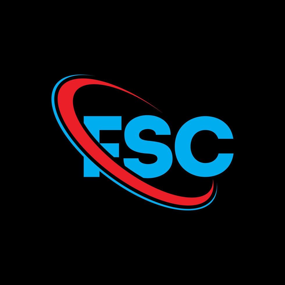 fsc-logo. fsc brief. fsc brief logo ontwerp. initialen fsc-logo gekoppeld aan cirkel en monogram-logo in hoofdletters. fsc-typografie voor technologie, zaken en onroerend goed merk. vector