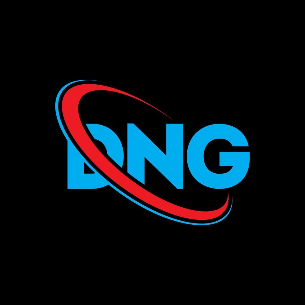 dng-logo. dng brief. dng brief logo ontwerp. initialen dng-logo gekoppeld aan cirkel en monogram-logo in hoofdletters. dng typografie voor technologie, business en onroerend goed merk. vector