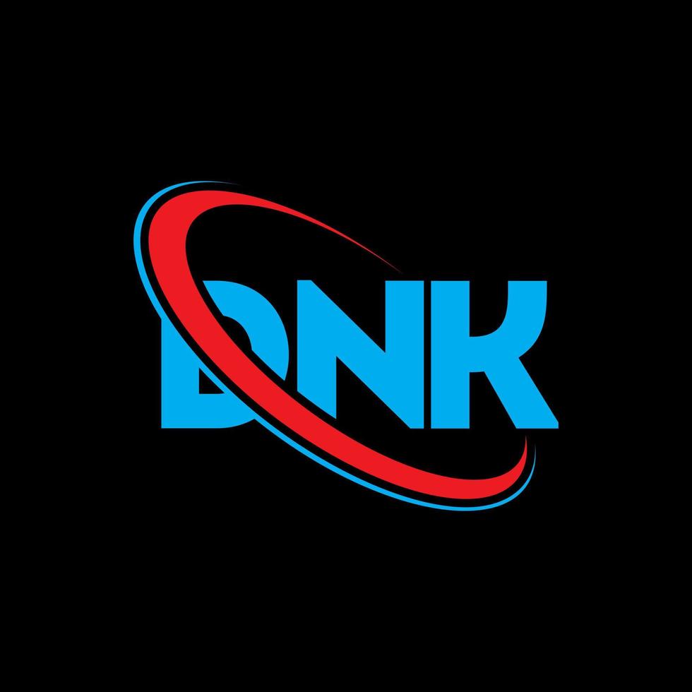 dnk-logo. dnk brief. dnk brief logo ontwerp. initialen dnk-logo gekoppeld aan cirkel en monogram-logo in hoofdletters. dnk typografie voor technologie, zaken en onroerend goed merk. vector