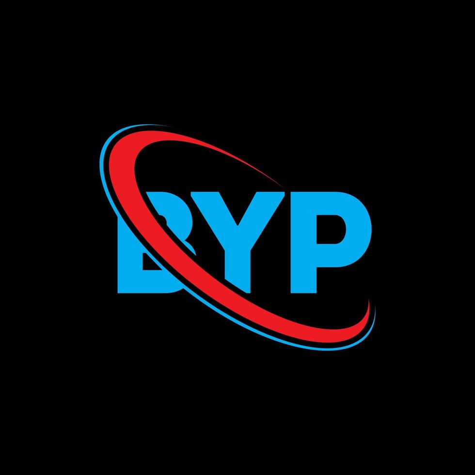 byp-logo. per brief. byp brief logo ontwerp. initialen byp-logo gekoppeld aan cirkel en monogram-logo in hoofdletters. byp typografie voor technologie, zaken en onroerend goed merk. vector