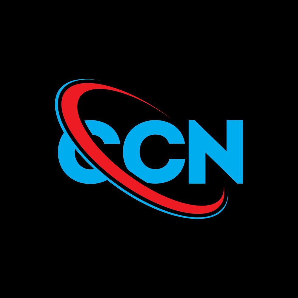 ccn-logo. ccn brief. ccn brief logo ontwerp. initialen ccn-logo gekoppeld aan cirkel en monogram-logo in hoofdletters. ccn typografie voor technologie, zaken en onroerend goed merk. vector