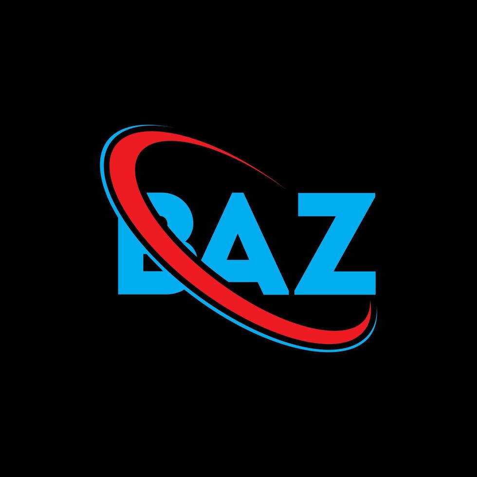 baz-logo. baz brief. baz brief logo ontwerp. initialen baz logo gekoppeld aan cirkel en hoofdletter monogram logo. baz typografie voor technologie, business en onroerend goed merk. vector