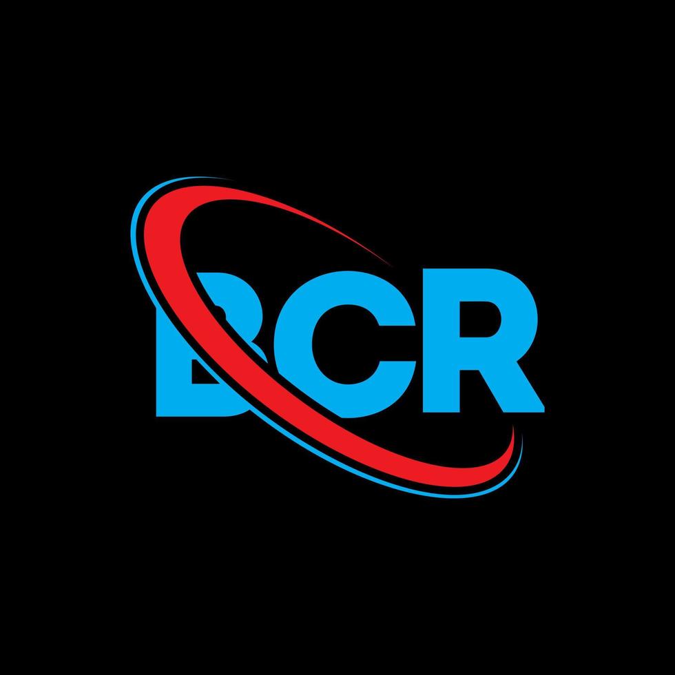 bcr-logo. bcr brief. bcr brief logo ontwerp. initialen bcr-logo gekoppeld aan cirkel en monogram-logo in hoofdletters. bcr-typografie voor technologie, zaken en onroerend goed merk. vector